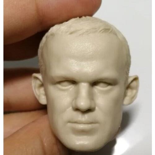 Blank 1/6 Scale Football Star Wayne Rooney Head Sculpt Unpainted Fit 12" Figure