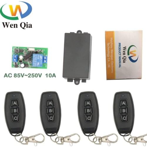 DieSe 433MHz AC 85~250V 10A 2200W 1CH Receiver Relay 3 Buttons Remote Control Module for RF Remote Lamp[ LED Intelligent Home