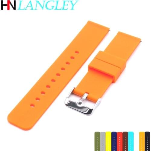20mm 22mm Quick Release Watch Band for Huawei GT 2 Silicone Rubber Strap for Samsung Active Watch 3 14\16\18\24mm Wrist Strap