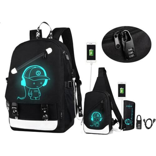 Anti-Theft Backpack for Boys 15.6'' Laptop Backpack with USB Charging Port Bookbag for School Black Travel Bags Large Capactiy