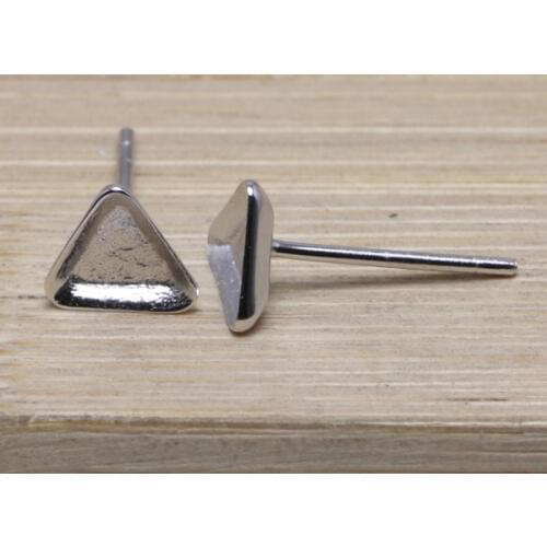 Lo Paulina 4841 cube fancy stones settings stud earrings fittings making DIY Sterling silver 925 jewelry findings