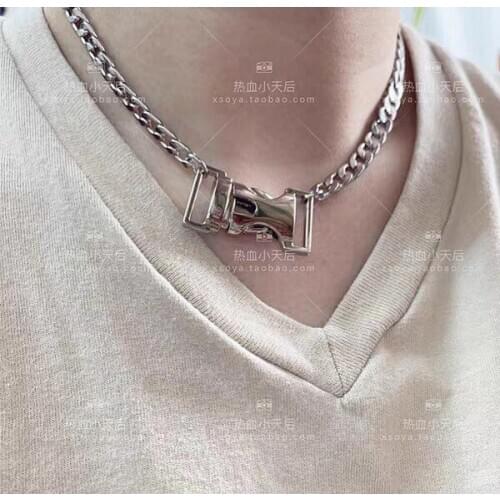 SOYA EARRING HANDMADE Can open buckle titanium steel chain necklace
