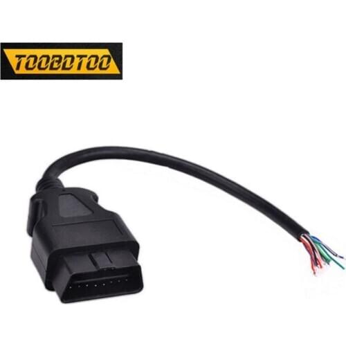 Universal Opening 30CM OBD2 16Pin Male Connector Cable Diagnostic OBD 16 Pin Cable Extension Adapter OBDII Male Plug