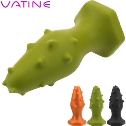 VATINE Super Huge Green Anal Plug With Soft Thorn for Beginner Prostate Massage Anus Dilator Adult Products