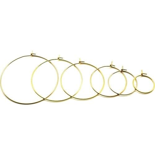 20pcs Gold 316L Stainless Steel Round Loop Hoop Circle Earring Hook Clasps Hypoallergenic Ear Wire for DIY Jewelry Findings