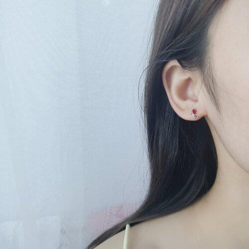 Cute Simple Small Red Carp Fish 925 Sterling Silver Stud Earrings For Women Cool Bijou Unique Jewelry Gift