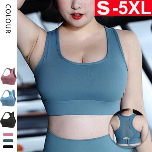 Cloud Hide S-5XL Breathable Yoga Bra Sports Top Crop Women Push Up Brassiere Sleep Wear Fat Lady Sports Bra Sportswear Plus Size