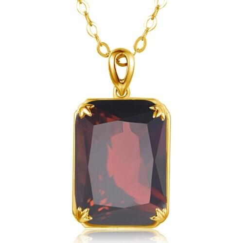 Szjinao Natural Garnet Pendant Necklace 925 Sterling Silver Gemstones Pendants Statement Necklace Women silver 925 Jewelry Charm