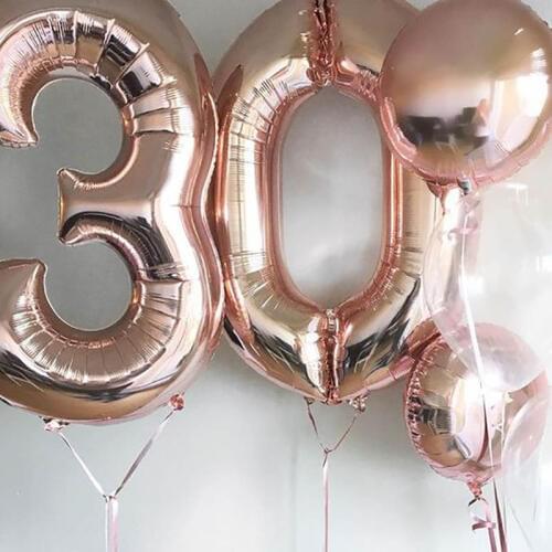 1pc 40 Inch Large Rose Gold Number Helium Balloons Digit Foil Balloons Baby Shower Birthday Party Wedding Decorations Supplies