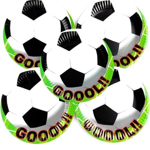 10pcs/lot Football Theme Plates Kids Boys Favors Dishes Happy Birthday Events Party Baby Shower Decoration Tableware Supplies