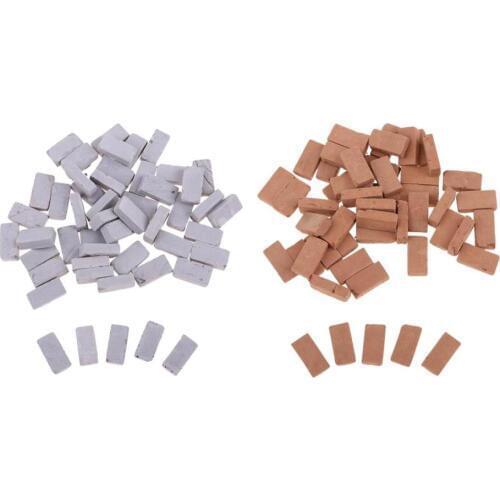100pcs 1:16 Scale Mini Realistic Clay Bricks Model Miniature Brick for Sand Table Scenery Build Accessories
