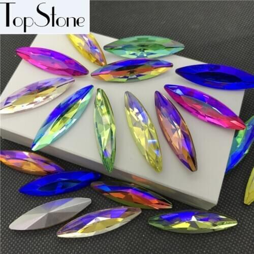 10x35mm 13x48mm Biggest Horse Eye Rhinestone Multi Colors Glass Crystal Navette Fancy Stone For Jewelry Making