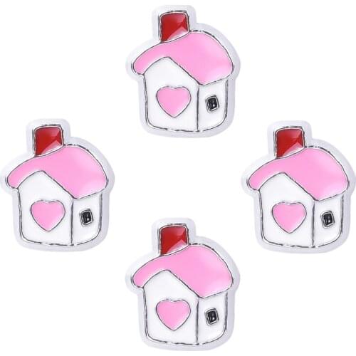 F182 Floating Locket Charms Cute Cartoon Family House Charms For Floating Locket 9*7mm