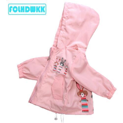 80-140CM Boys Cute For Girls Jacket 2018 Spring Autumn Jackets For Girls Trench Coats Kids Outerwear Children Clothes Fashion