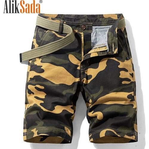 Aliksada 2021 Summer New Style Camouflage Pure Cotton Loose Comfortable Casual Mens Shorts, Fashion Trend All-Match Short
