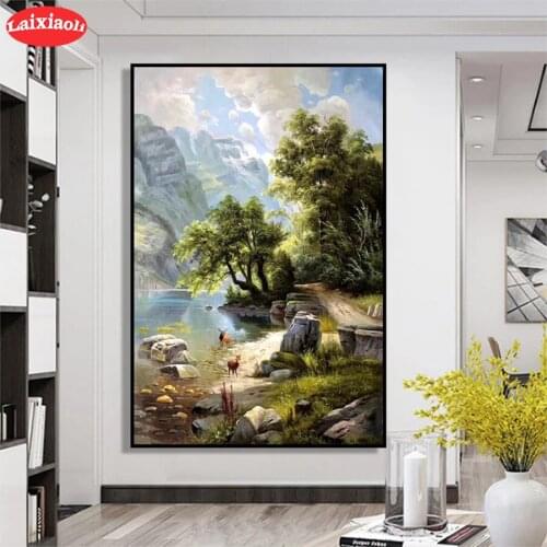 5D DIY Diamond Embroidery Abstract art natural landscape Picture Of Diamond Painting Cross Stitch Mosaic New Arrival Wall Art