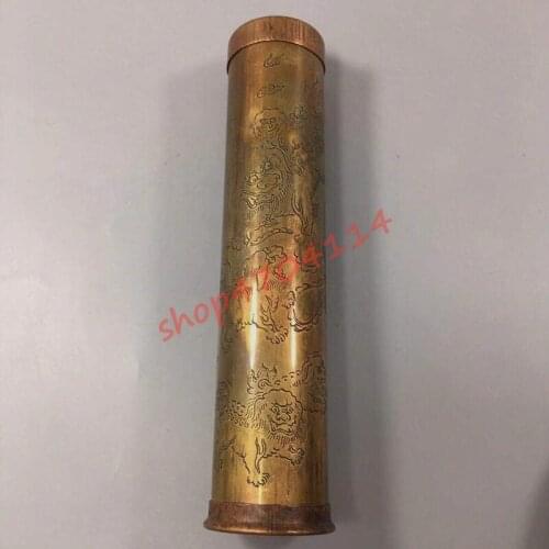 Antique copper, kaleidoscope, ancient interesting literature and play Lion relief pure copper kaleidoscope ornaments, exquisite