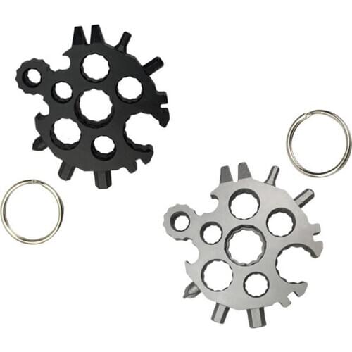 20in1 Snowflake Keychain Tool Portable Wrench Screwdriver Multipurpose Camp Survive Outdoor EDC Keychain Pocket Tool