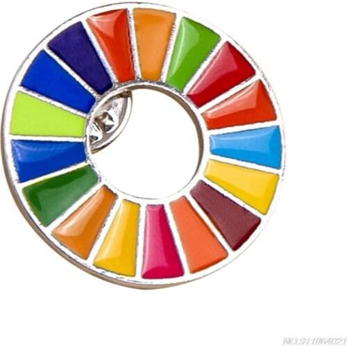 Free Shipping Sustainable Development Goals Brooch United Nations SDGs Pin Badge Fashion Rainbow Pins Women Unisex 21 wholesales