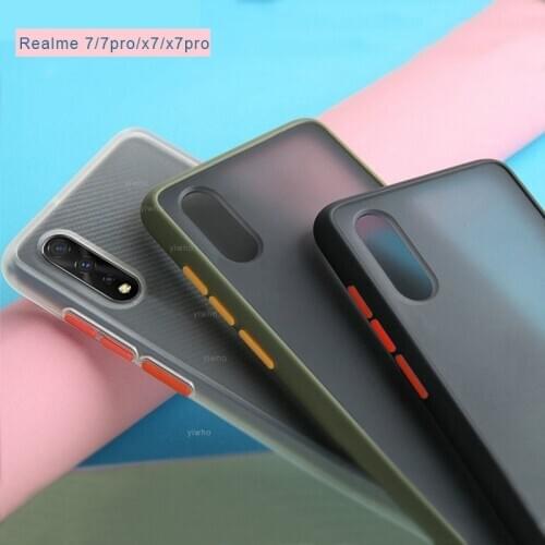 Translucent Soft case Edge Matte Hard Plastic For Realme x7 7 Pro Back Cover For OPPO Realme x 7 7Pro x7pro 6 5 Shockproof 5i 6i