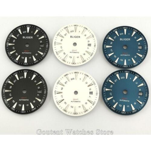 31mm watch dial parts bliger/sterile black/blue/white Dial fit ETA 2836 2824,DG2813/3804,Miyota 8205 8215 821A