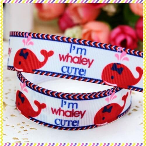 DHK 7/8'' 5yards i am cute printed grosgrain ribbon headwear hair bow diy party decoration OEM Wholesale 22mm E878