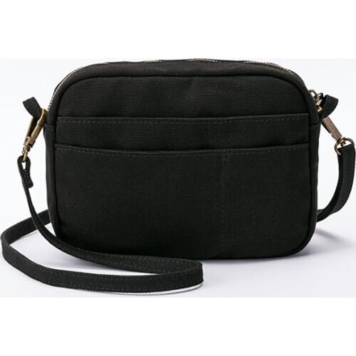 Hong Kong style retro canvas shoulder small square bag