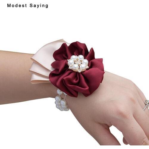 Artificial Rose for Wedding Prom Wedding Wrist Corsages 2017 New Fashion Bridesmaid Sisters Flowers Wedding Party Decorations