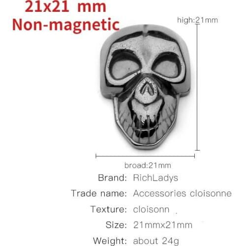 Natural Hematite 21x21mm Loose Death Mask Charms Luck Blessing Change Destiny for Jewelry Making DIY Bracelet Necklace Earring