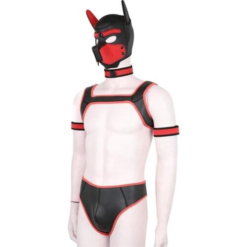 Halloween Party Masks Puppy Play Dog Hood Mask BDSM Leather Fantasy Kit Bondage Adult Game Fetish Cosplay Sex Toys For Couples