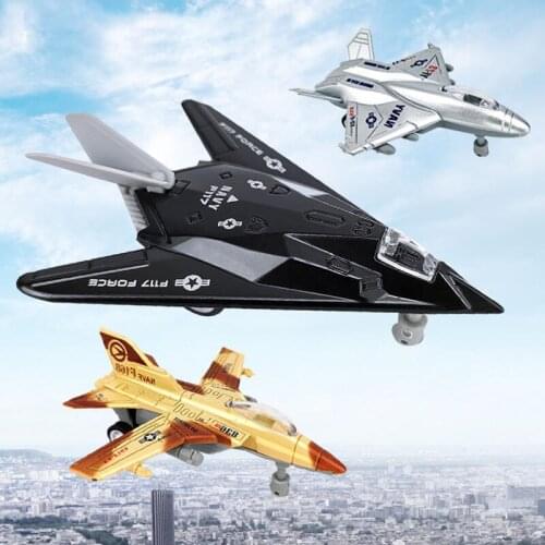 Alloy Military Fighter Model F16 F23 F117 F14 Children Toys Plane Alloy Toys Pull Back Alloy Simulation Toys Kids Birthday Gift