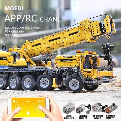 Mould King MOC Electric Series Motor Power Mobile Crane Mk II Truck Model Kits Model Building Blocks Bricks Kids DIY Toys Gifts