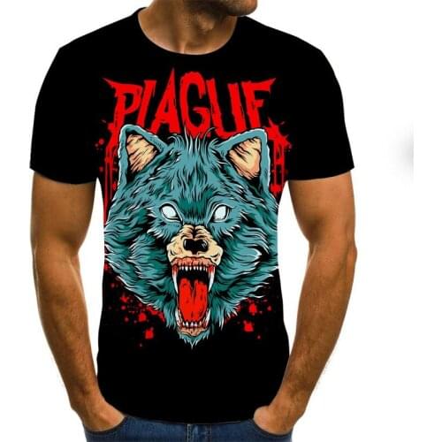 In the summer of 2021 the new 3 d digital printing portrait animation men round collar short sleeve T-shirt to figure custom