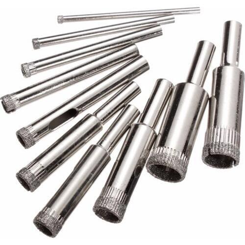 DANIU 10pcs Diamond Hole Saw Drill Bit Set Tile Ceramic Glass Porcelain Marble Hole Saw 3mm-13mm Steel High Quality