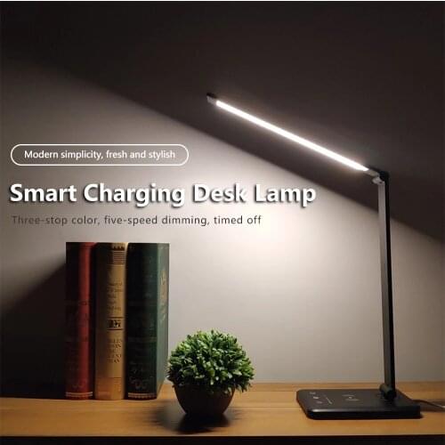 Dimmable Desk Lamp Table Lamps,with 5 Color Stepless,Foldable USB Chargeable Eye Protection Reading Light Study Lamp 2000mah