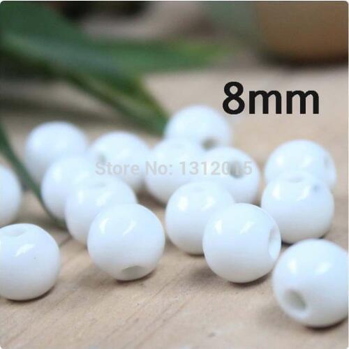 2017 new On sale 8/10/12mm 50pcs White Porcelain Ceramic Round Beads,Spacer beads Free shipping YS0038
