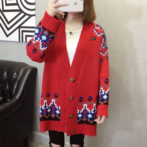 2020 Autumn Free Shipping V New Sweater Long Sleeve Red Green Blue Kint