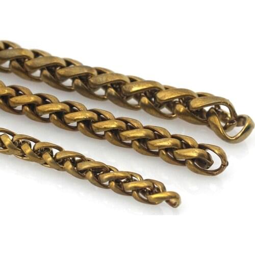 1 meter Solid brass Open curb Link Chain Necklace Wheat Chain 6/8/10mm none-polished Bags Straps Parts DIY Accessories DM194