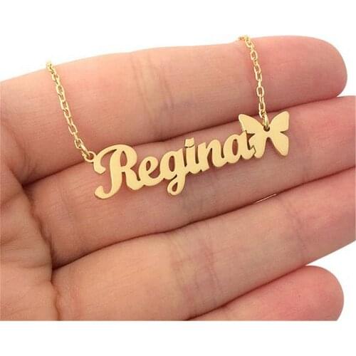 Personalized Custom Name Pendant Necklace for Women Customized Nameplate Necklace Stainless Steel Boho Charming Birthday Gift