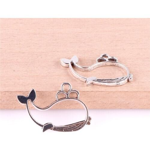 20pcs 23497 Ocean Dolphin Charms Antique Silver Pendant Handmade Hanging Crafts Finding