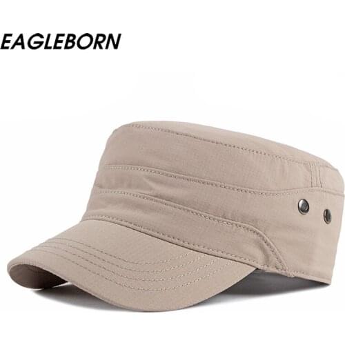 EAGLEBORN New Design Stomata Polyester Men Military Hat High Quality Simple Solid Japan Korea Fashion Woman Military Hat for Men
