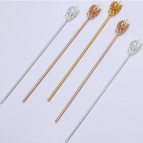 20pcs/lot 140mm 3 Color Alloy Hairpin Chinese Hair Sticks Bridal Hair Fork Hair Accessories For Women