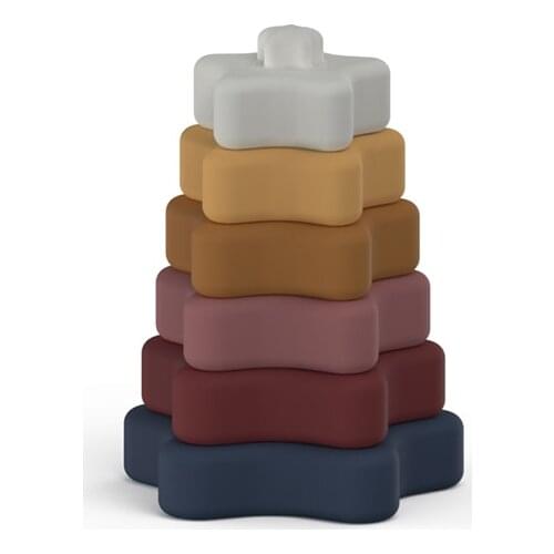 Silicone Stacker Toy Baby Creative Educational Block BPA Free Silicone Teether Toys for Kids Toddler Food Grade Silicone