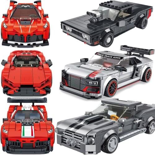 Famous Speed Champions Sports Car Moc SuperRun Building Block Model SuperCar Bricks Toy Technique 2020 New City Vehicle Hypercar