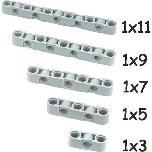 Technical Beam Special Parts 1x3 1x5 1x7 1x9 1x11 Open Center Thick Hole Building Blocks Studless Liftarm Truck Crane DIY Bricks