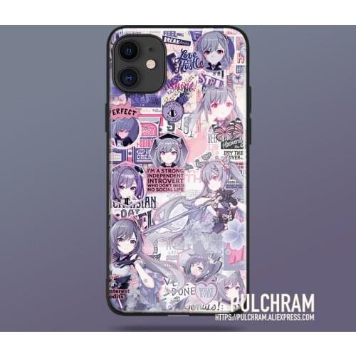 Genshin Impact Keqing Glass Soft Silicone Phone Case Cover Shell for IPhone SE 6s 7 8 Plus X XR XS 11 12 Mini Pro Max