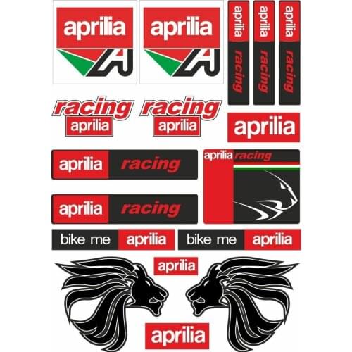 Aprilia Motorcycle Decals Stickers Bike Factory Graphic Set Vinyl Logo 17 Pcs