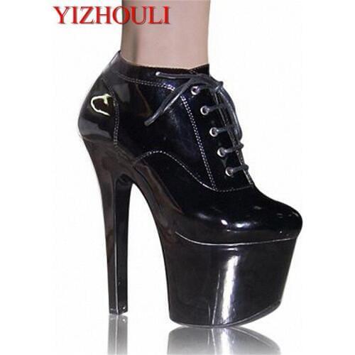Waterproof fashion sexy stage 17 cm high heels Nightclub pole high help single shoes big yards