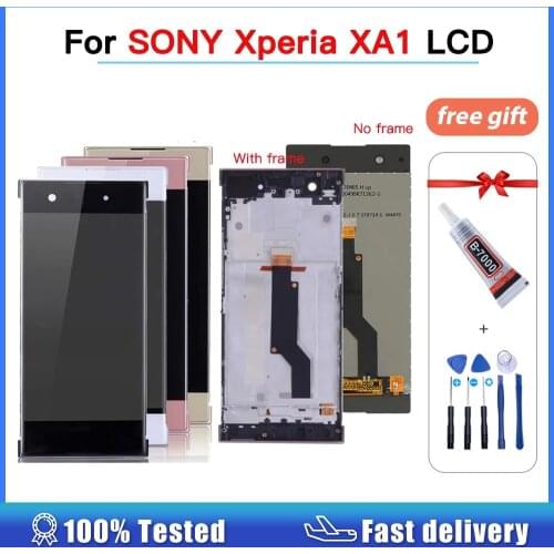 High quality For SONY Xperia XA1 LCD Display Touch Screen with Frame LCD G3116 G3121 G3123 G3125 G3112 Digitizer Assembly 5.0"