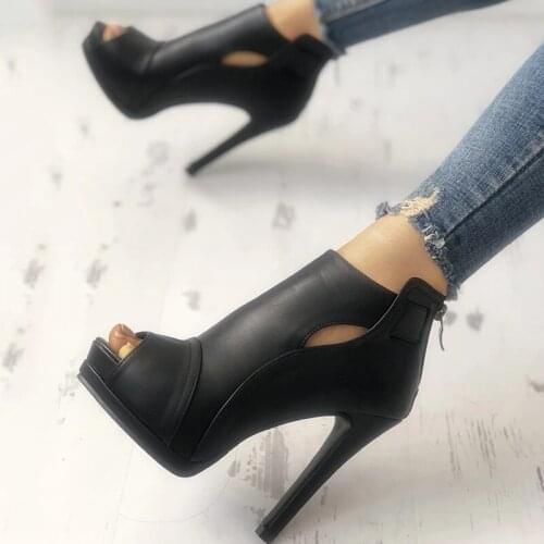 2020 New Women Pumps Spring Fall Office Shoes Breathable Hollow Out Square Heel Boots Woman Platform Heels Party Wedding Shoes